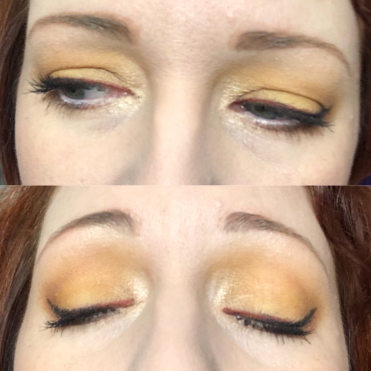 Makeup Revolution Re-loaded Iconic Division eyeshadow palette, greens, oranges, browns, eye looks