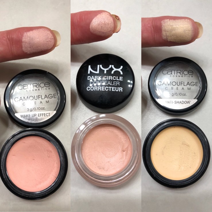 Wrinkles & War Paint, under eye, dark circles, concealer, how to, over 40, eye bags, color corrector, Catrice, Nyx, Wake-Up Effect, Anti-Shadow, Dark Circle Concealer
