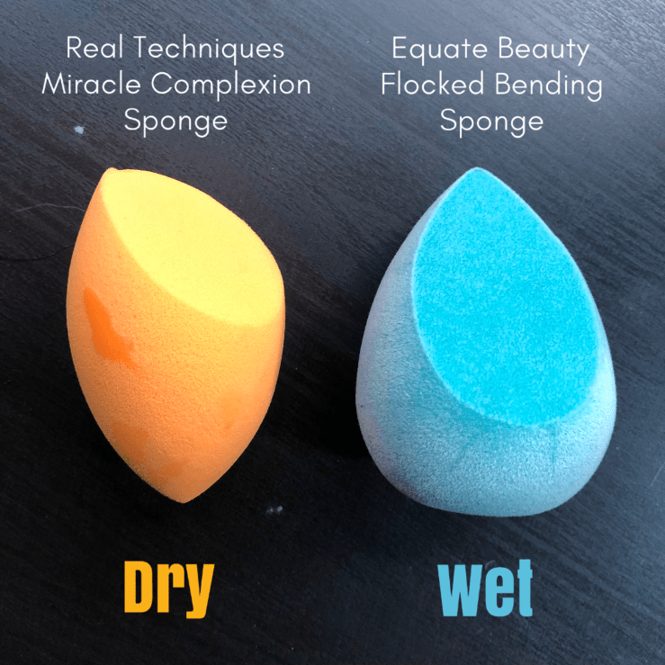 Real Techniques Miracle Complexion Sponge, Equate Beauty Flocked Blending Sponge