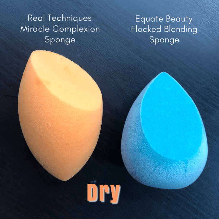 Real Techniques Miracle Complexion Sponge, Equate Beauty Flocked Blending Sponge